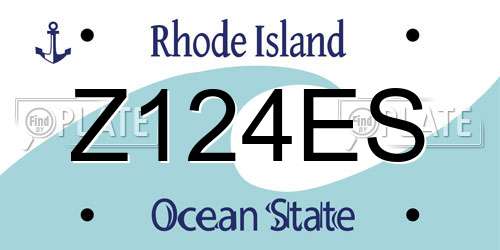 Z124ES Rhode Island License Plate