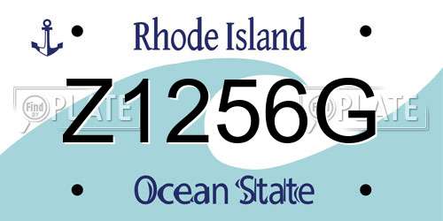 Z1256G Rhode Island License Plate