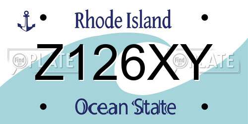 Z126XY Rhode Island License Plate