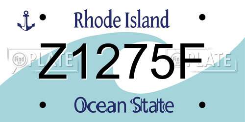 Z1275F Rhode Island License Plate
