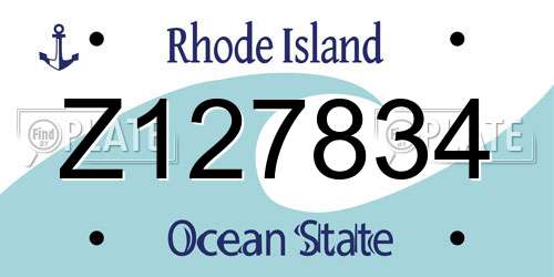Z127834 Rhode Island License Plate