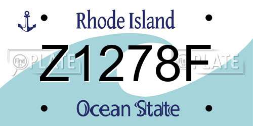 Z1278F Rhode Island License Plate