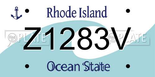 Z1283V Rhode Island License Plate