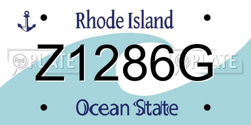 Z1286G Rhode Island License Plate