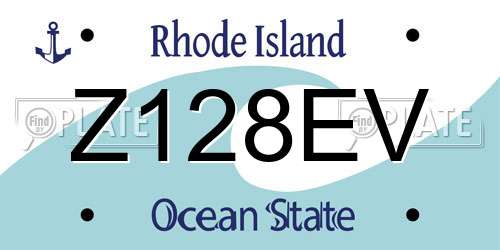 Z128EV Rhode Island License Plate