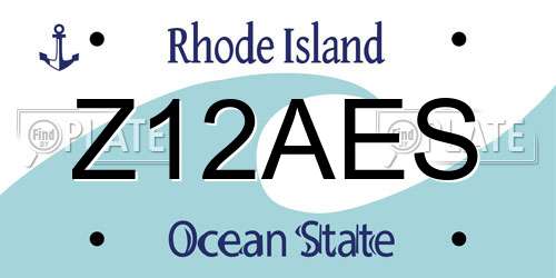 Z12AES Rhode Island License Plate