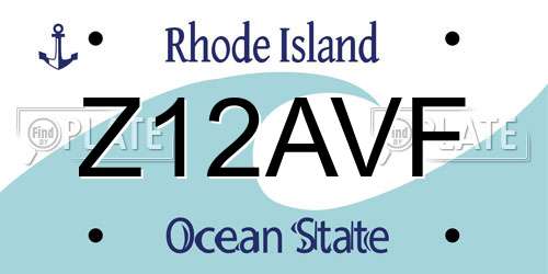 Z12AVF Rhode Island License Plate