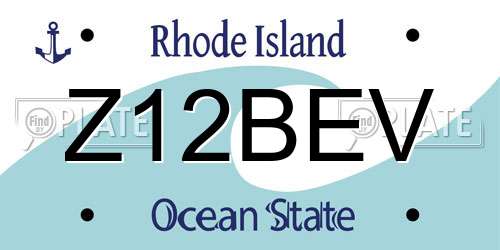 Z12BEV Rhode Island License Plate