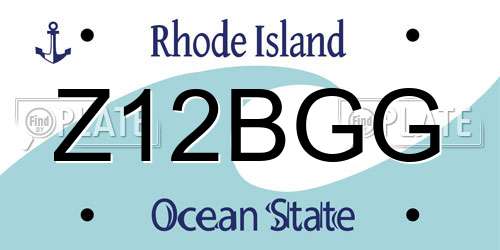 Z12BGG Rhode Island License Plate