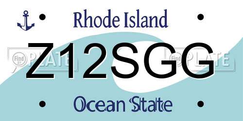 Z12SGG Rhode Island License Plate