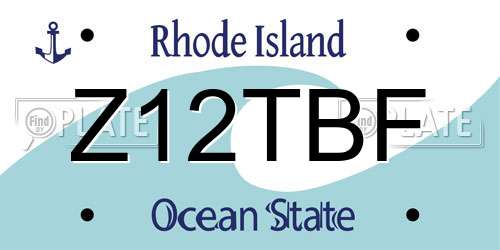 Z12TBF Rhode Island License Plate