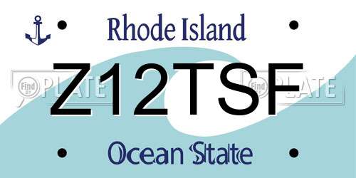 Z12TSF Rhode Island License Plate