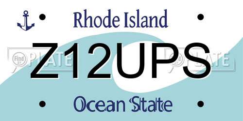 Z12UPS Rhode Island License Plate