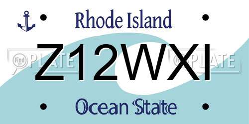 Z12WXI Rhode Island License Plate