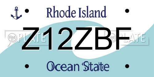 Z12ZBF Rhode Island License Plate