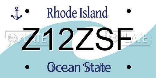 Z12ZSF Rhode Island License Plate