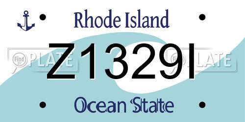 Z1329I Rhode Island License Plate