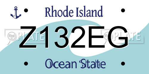 Z132EG Rhode Island License Plate