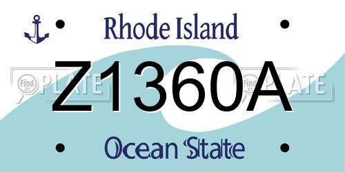 Z1360A Rhode Island License Plate