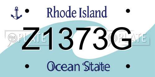 Z1373G Rhode Island License Plate