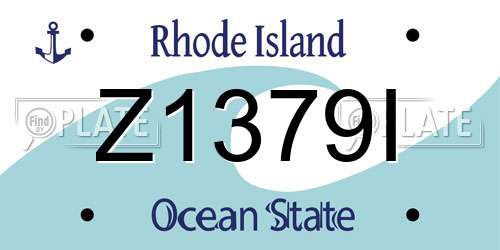 Z1379I Rhode Island License Plate