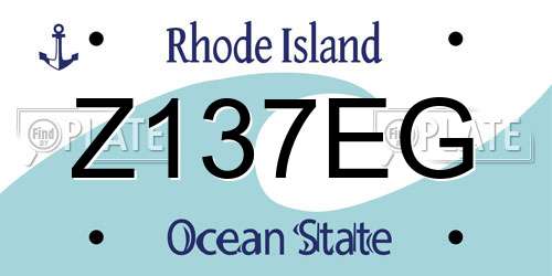 Z137EG Rhode Island License Plate