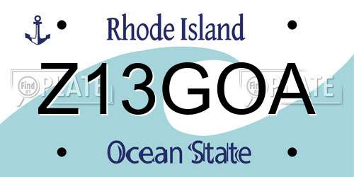 Z13GOA Rhode Island License Plate