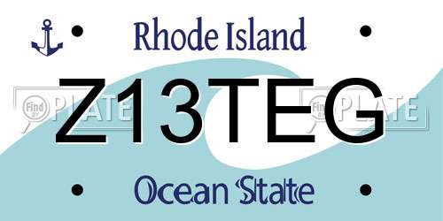 Z13TEG Rhode Island License Plate