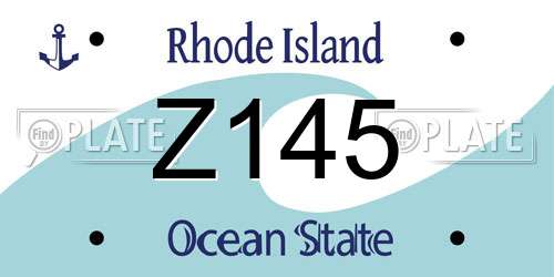 Z145 Rhode Island License Plate