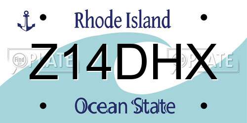 Z14DHX Rhode Island License Plate