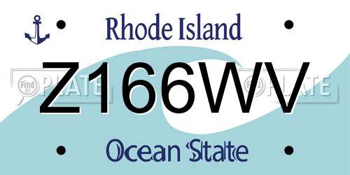 Z166WV Rhode Island License Plate