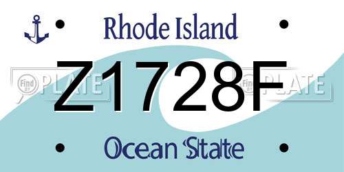 Z1728F Rhode Island License Plate