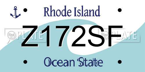 Z172SF Rhode Island License Plate