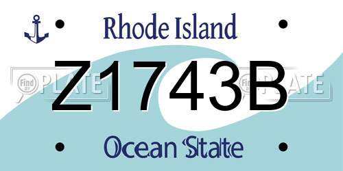 Z1743B Rhode Island License Plate