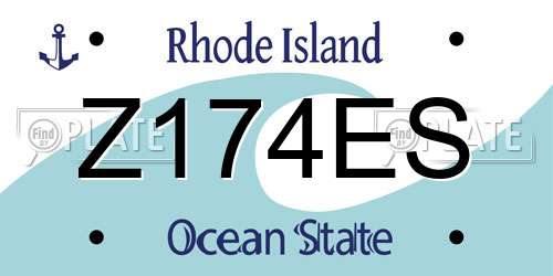 Z174ES Rhode Island License Plate