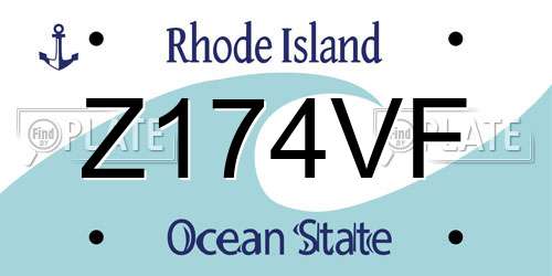 Z174VF Rhode Island License Plate