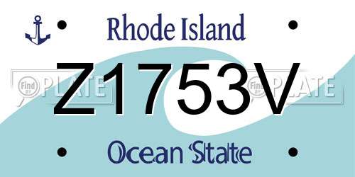 Z1753V Rhode Island License Plate