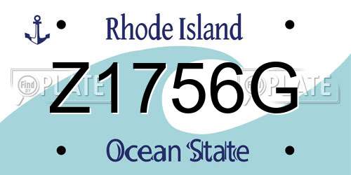 Z1756G Rhode Island License Plate