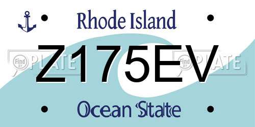 Z175EV Rhode Island License Plate