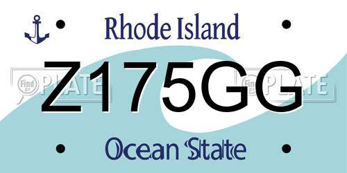 Z175GG Rhode Island License Plate