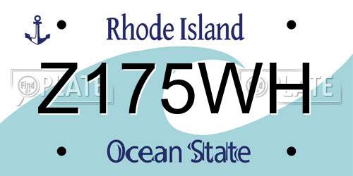 Z175WH Rhode Island License Plate