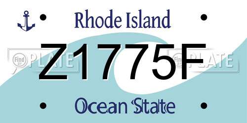 Z1775F Rhode Island License Plate