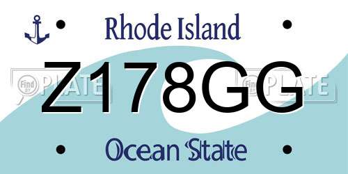 Z178GG Rhode Island License Plate
