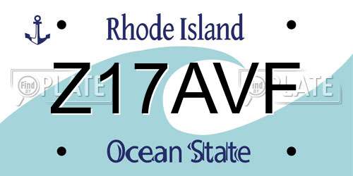 Z17AVF Rhode Island License Plate