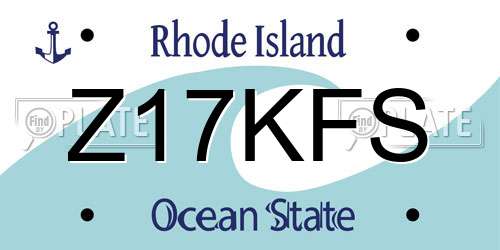 Z17KFS Rhode Island License Plate