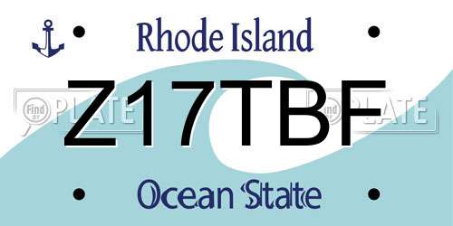 Z17TBF Rhode Island License Plate