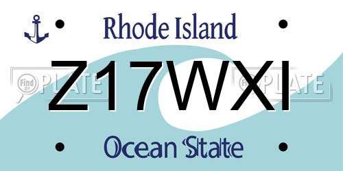 Z17WXI Rhode Island License Plate