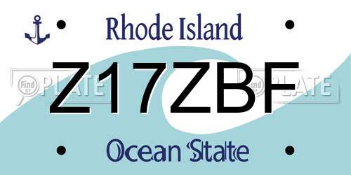 Z17ZBF Rhode Island License Plate
