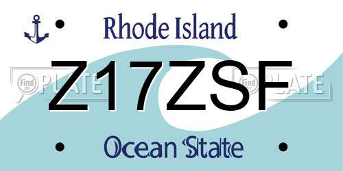 Z17ZSF Rhode Island License Plate