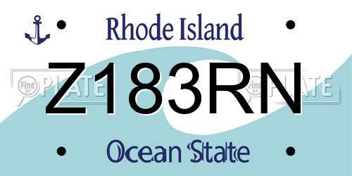 Z183RN Rhode Island License Plate